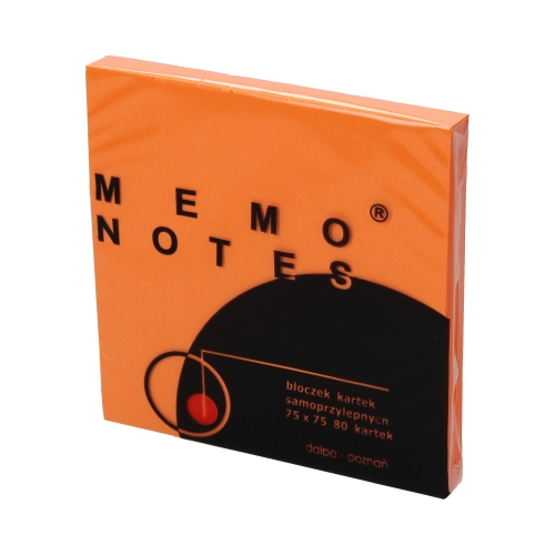 Karteczki samoprzylepne 75x75/80 fluo/pomarańcz Dalpo