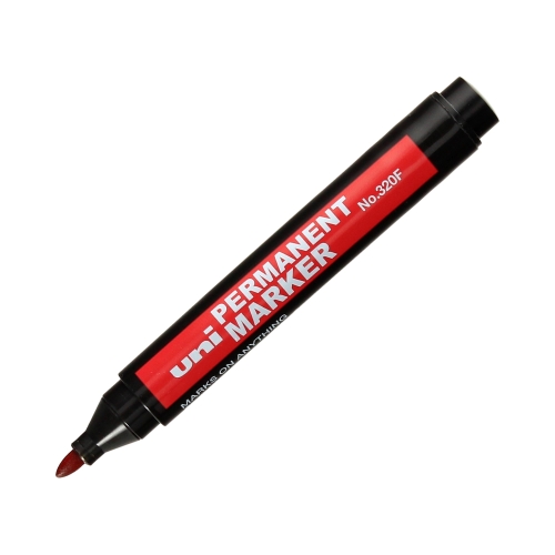Marker permanentny 1.0-3.0mm czerwony okrągły Uni NO-320F