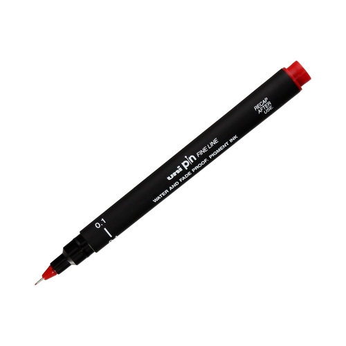 Cienkopis kreślarski 0.1mm czerwony UNI PIN200