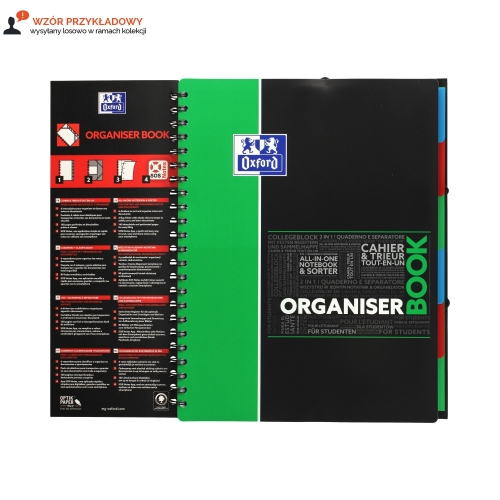 Kołonotatnik A4+/80 kratka PP Oxford Organiser Book