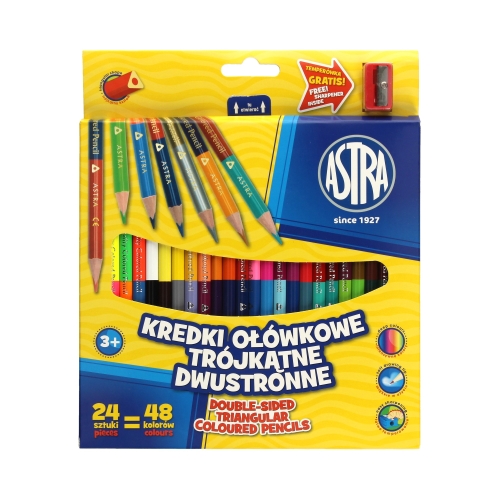 Kredki ołówkowe 24kol dwustronne Astra