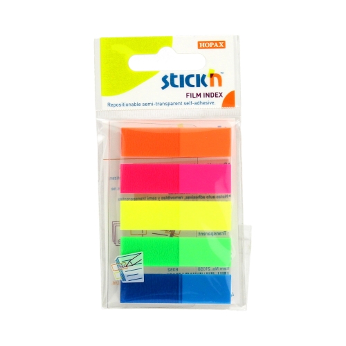 Zakładki indeksujące 12x45/25 5kol neon Stickn