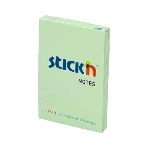 Karteczki samoprzylepne 51x76/100 zielony pastel 21147