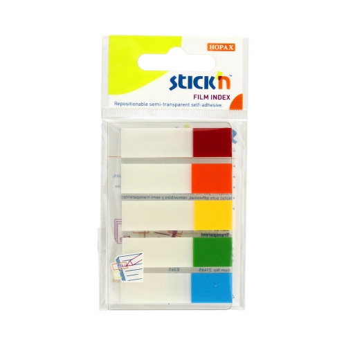 Zakładki indeksujące 12x45/20 5kol neon/białe Stickn