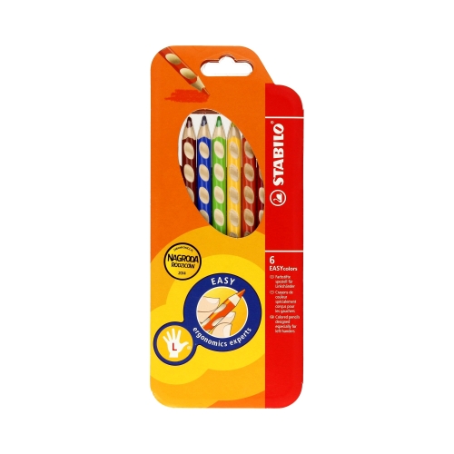 Kredki ołówkowe 6kol dla leworęcznych Easycolors Stabilo