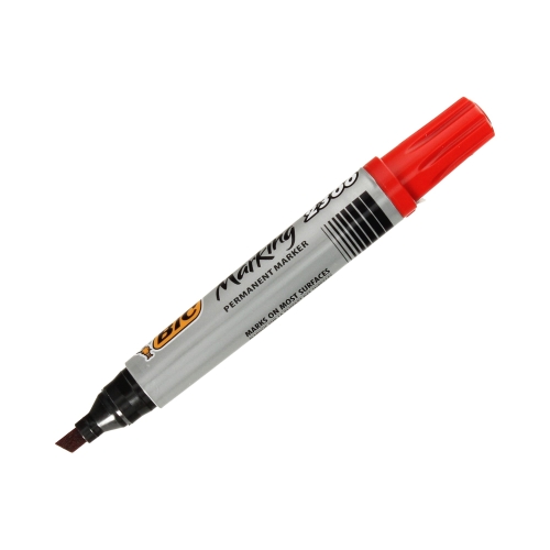 Marker permanentny 3.7-5.5mm czerwony ścięty Bic