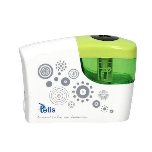 Temperówka automatyczna na baterie zielono-biała Tetis