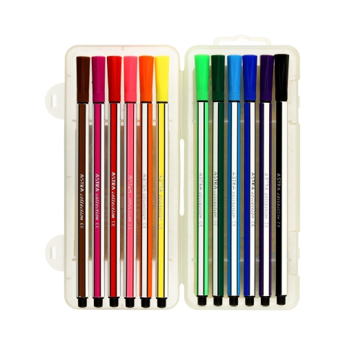 Flamastry heksagonalne 12 kol. Astra