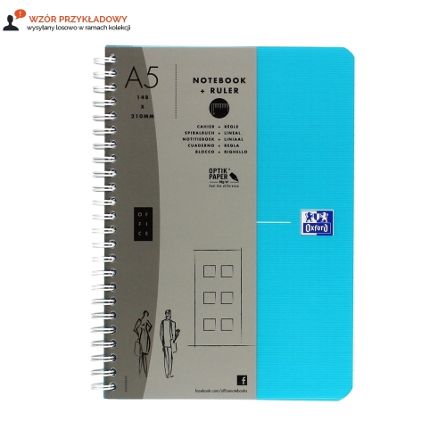 Kołonotatnik A5+/80 kratka PP Oxford MyColours