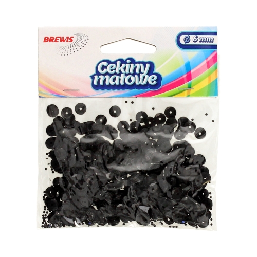 Cekiny matowe czarne M40 Brewis 6mm
