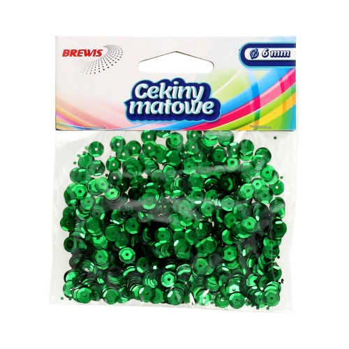 Cekiny matowe zielone M70 Brewis 6mm