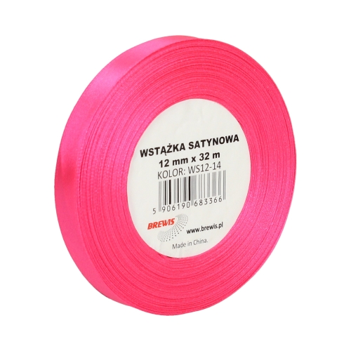 Wstążka dekoracyjna satynowa 12mm/32m jasnoróżowa
