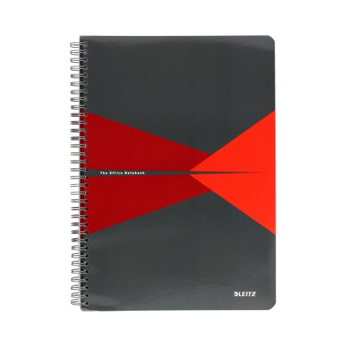 Kołonotatnik A4/90 kratka czerwony Office Card Leitz