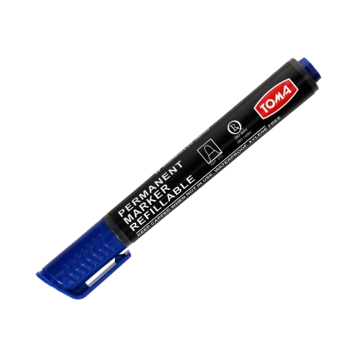 Marker permanentny 1.5mm niebieski okrągły Toma TO222