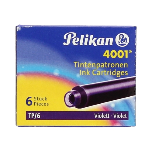 Naboje atramentowe krótkie fioletowe Pelikan - 6szt. w op.