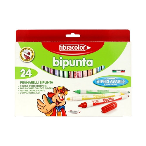 Flamastry 24kol dwustronne Fibracolor
