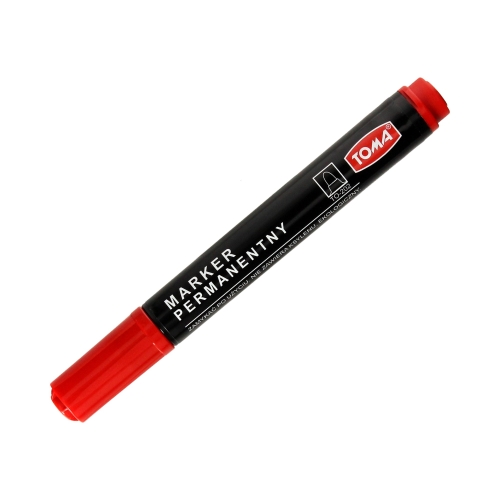 Marker permanentny 2.5mm czerwony okrągły Toma TO-202