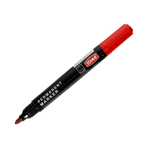 Marker permanentny 2.5mm czerwony okrągły Toma TO-202