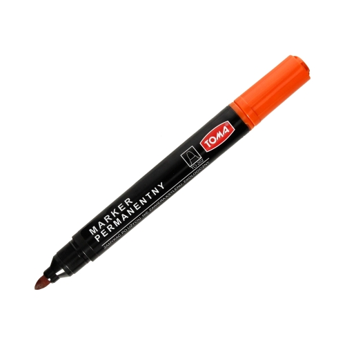 Marker permanentny 2.5mm pomarańczowy okrągły Toma TO-202