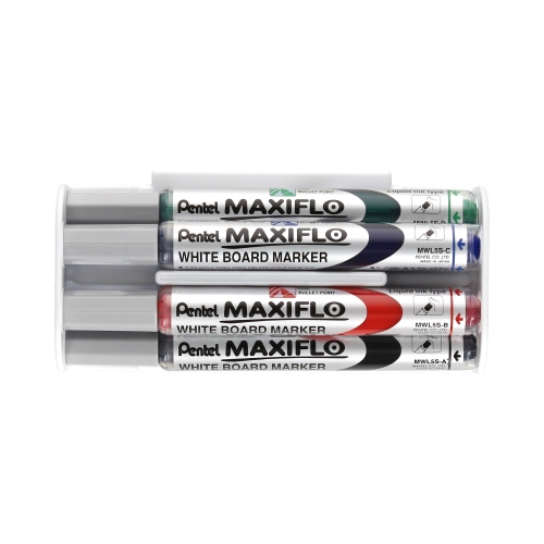 Markery do tablic 4kol+gąbka magnetyczna MWL5S4N