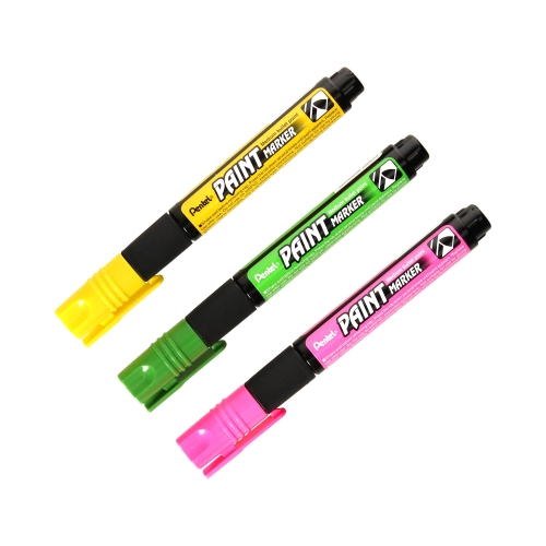 Zestaw markerów zdobniczych - żółty/zielony/różowy + świecznik