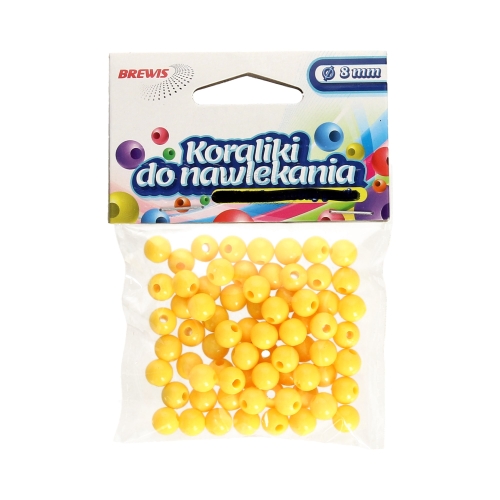 Koraliki ozdobne żółte K8 Brewis 8mm