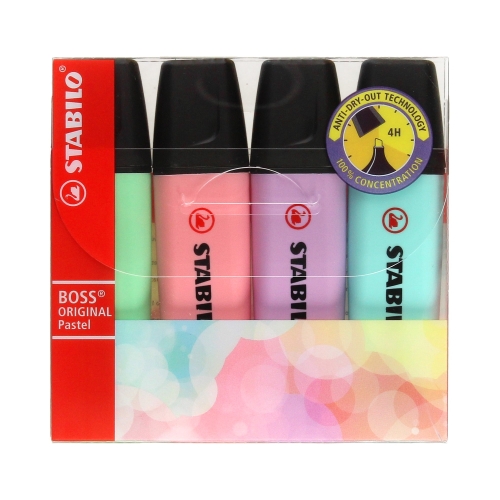 Zakreślacze 4kol pastel Boss Stabilo 70/4-2