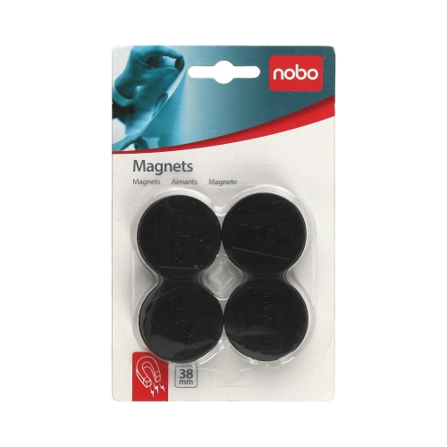 Magnesy do tablic 38mm czarne Nobo - 4szt. w opak.