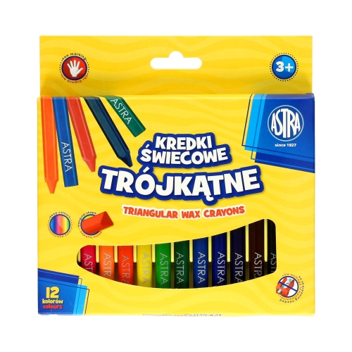Kredki świecowe 12kol trójkątne Astra 316118001