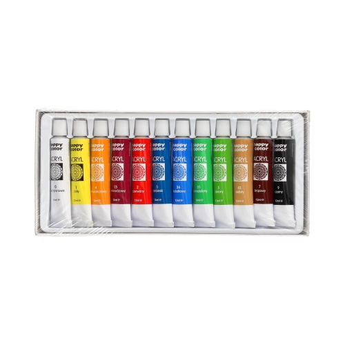 Farby akrylowe 12kol 12ml Happy Color
