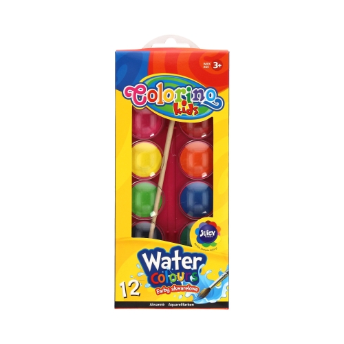 Farby akwarelowe 12kol duża pastylka Colorino