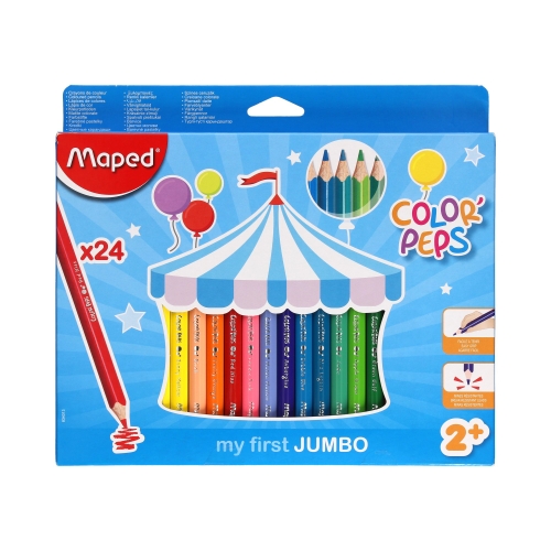 Kredki ołówkowe dla maluszków 24kol Jumbo trójkątne Maped 834013