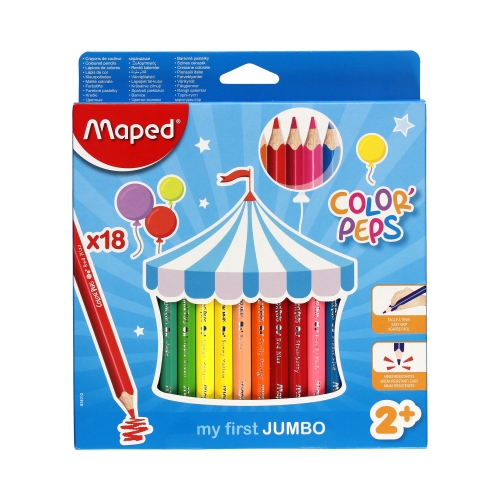Kredki ołówkowe dla maluszków 18kol Jumbo trójkątne Maped 834012