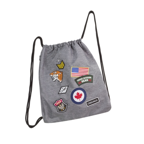 Worek na buty, sportowy CoolPack Sprint Badges Grey (A407) 90681CP