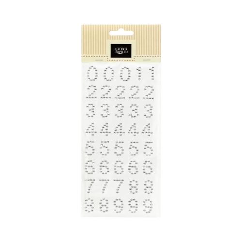 Kryształki samoprzylepne 18mm srebrne Cyfry (40)