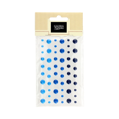 Emaliowane kropki samoprzylepne 4-7mm niebieskie (54)