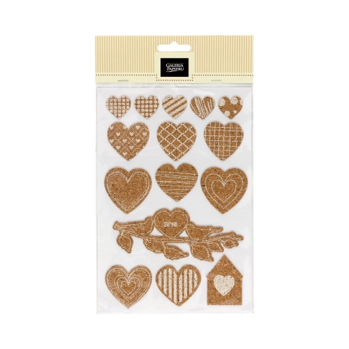 Ozdoby korkowe samoprzylepne Serca (15)