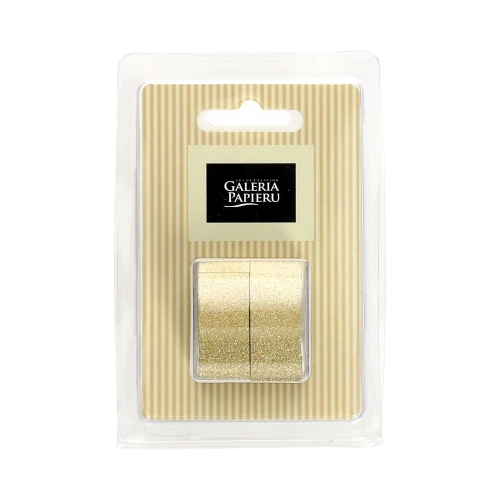 Taśma samoprzylepna 15mmx3mb brokatowa złota (2)