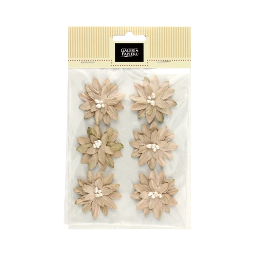 Kwiaty papierowe samoprzylepne Dalia beżowe (6)
