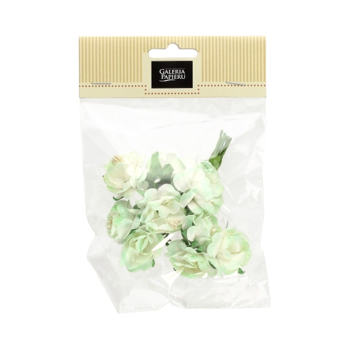 Kwiaty papierowe bukiecik piwonia białe (10)