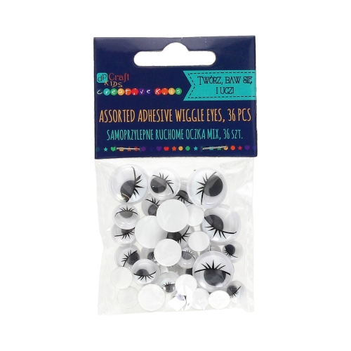Oczka ruchome mix czarne rzęsy samoprzylepne (36)