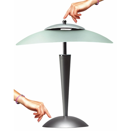Lampa biurowa srebrna dotykowa Cristal Unilux