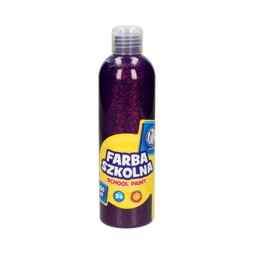 Farba szkolna brokatowa fiolet 250ml Astra