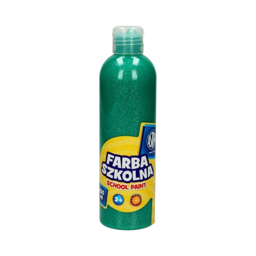 Farba szkolna brokatowa zielona 250ml Astra