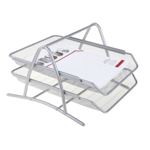 Półka na dokumenty siatka srebrna 2 szuflady Net W2007