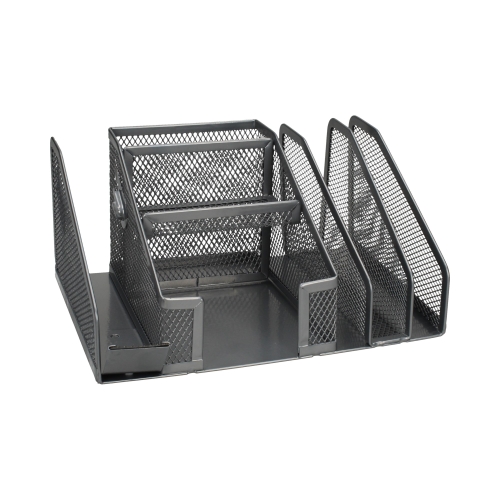Przybornik na biurko wielofunkcyjny siatka srebrny Z9092 Net 6A