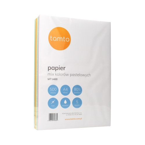 Papier ksero A4 80g mix - kolory pastelowe Tamto (500)