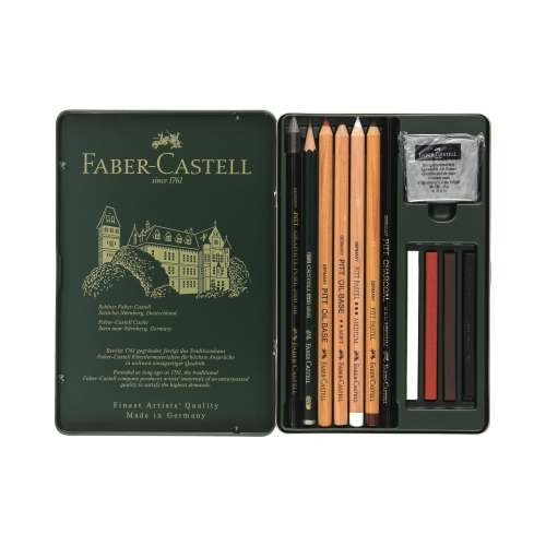 Zestaw artystyczny 12 elementów Pitt Monochrome Faber-Castell FC112975
