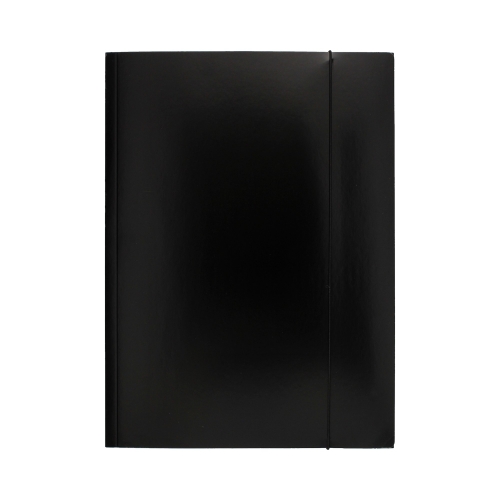 Teczka gumka A4 czarna lakierowana Interdruk