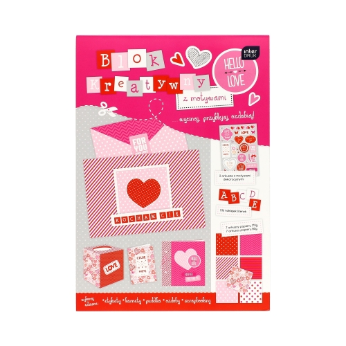 Blok kreatywny A4  + naklejki Walentynki Interdruk